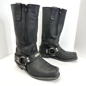 River Road Traditional Leather Harness Boots Womens 8.5 / 9 Mid Calf Moto Biker